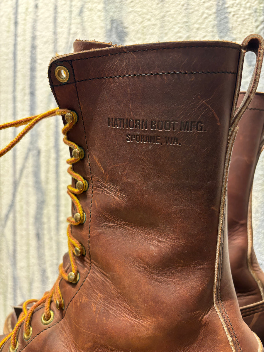 Hathorn Boot MFG Mule Packer White s Boots Logger Boots Brown Mens