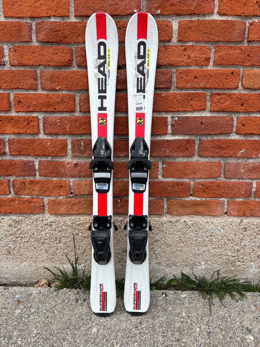 Head Team Era 2.0 Alpine Skis with Tyrolia Bindings - White/Red, 97 cm Head Team Era 2.0 Alpine Skis with Tyrolia Bindings - White/Red, 97 cm