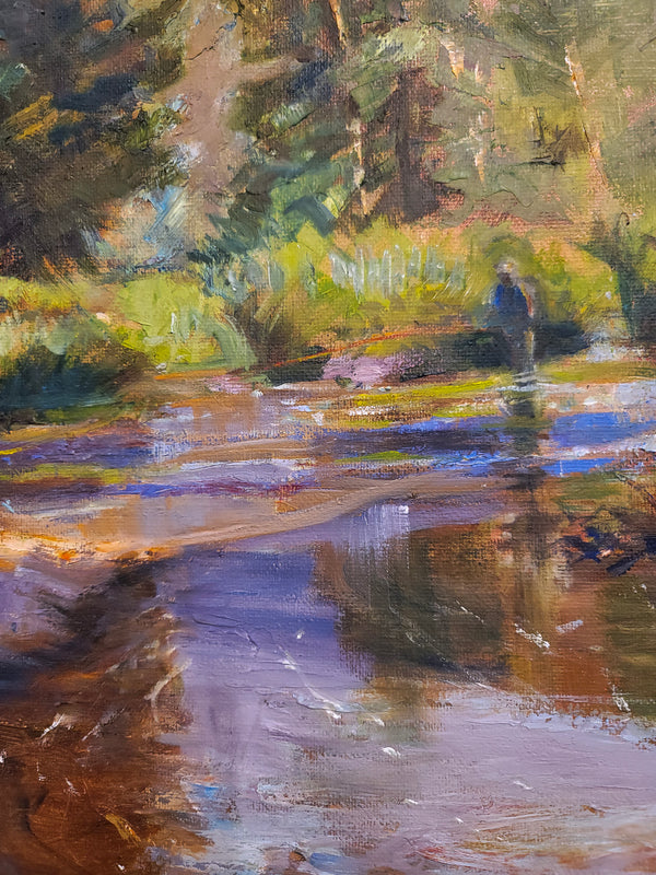 Fishing the Confluence - Oil Painting by Amy Brackenbury