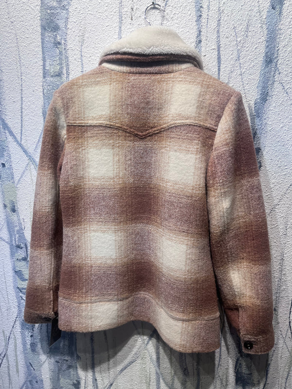 STS Ranchwear The Big Valley Wool Jacket - Pink Plaid, Womens Medium