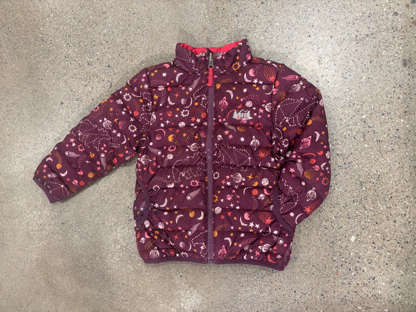 REI Reversible Down Puffy Jacket - Purple/Pink, 4 T