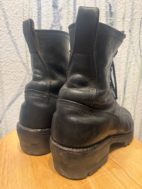 Red Wing Shoes Leather Logger Work Boots - Black, Mens 9