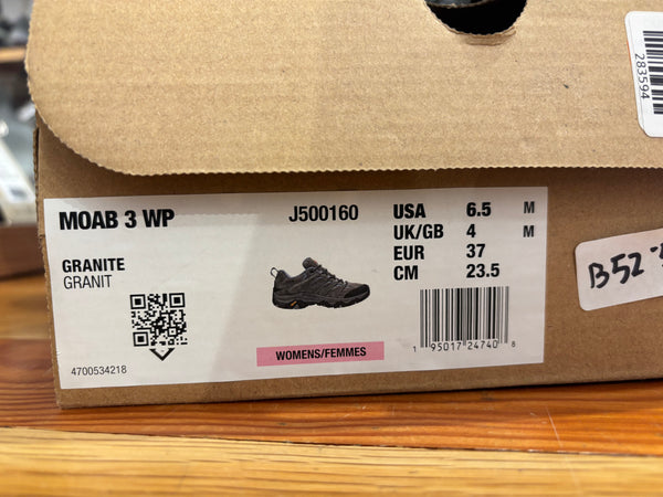 Merrell Moab 3 Low Hiking Shoes - Granite, Womens 6.5