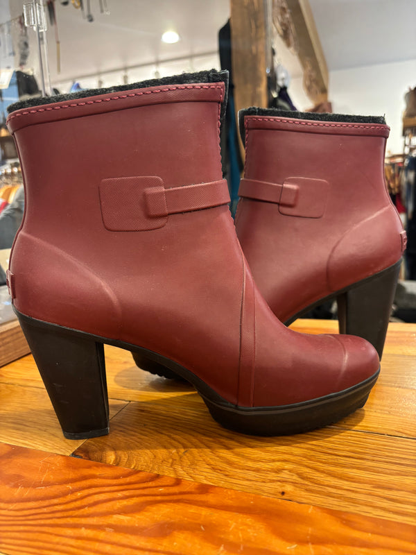 Sorel Medina Heel Rubber Boots - Red, Womens 10.5
