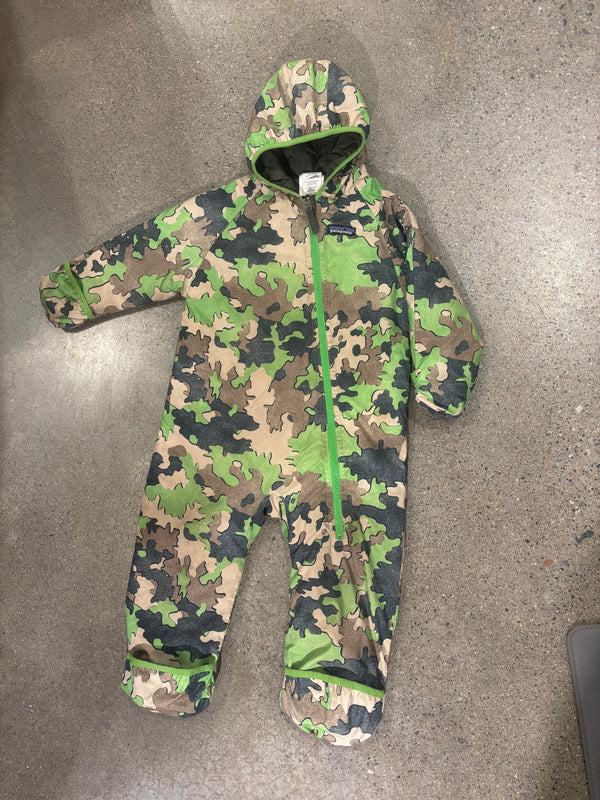 Patagonia Reversible Puff-Ball Baby Bunting - Green/Grey, 18-24 Months