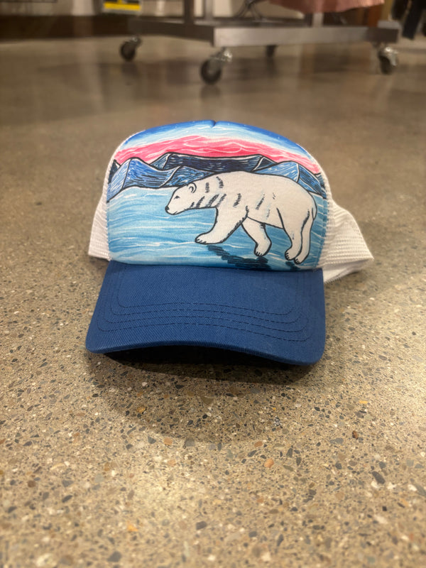 Sunday Afternoons Artist Series Polar Bear Trucker Hat - Blue/White, Youth