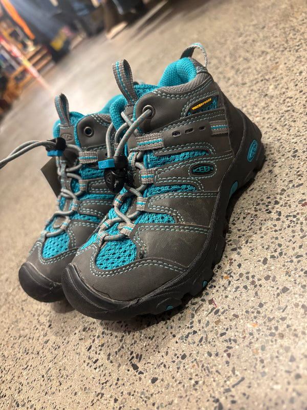 Keen Waterproof Hiking Shoes - Teal/Grey, Y 9