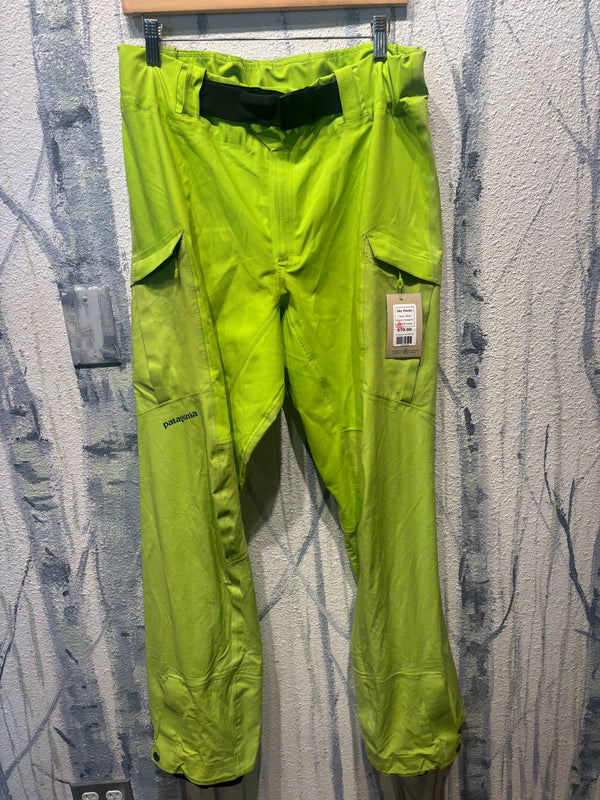 Patagonia Belted Recon Recco Ski Snow Pants - Green, Mens Large