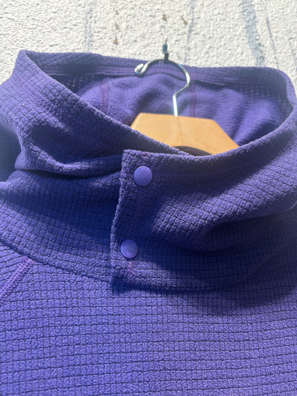 Youer Kind Apparel Grid Fleece Hoodie Dress - Purple, Womens Medium