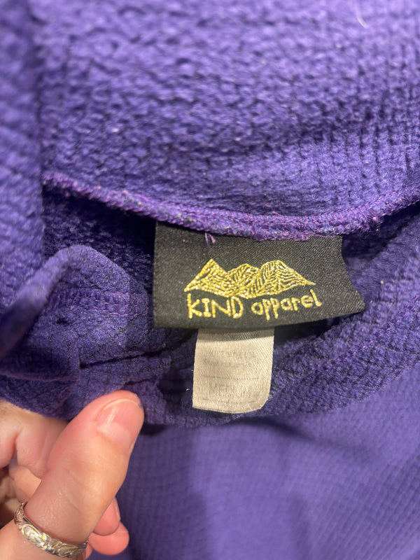 Youer Kind Apparel Grid Fleece Hoodie Dress - Purple, Womens Medium
