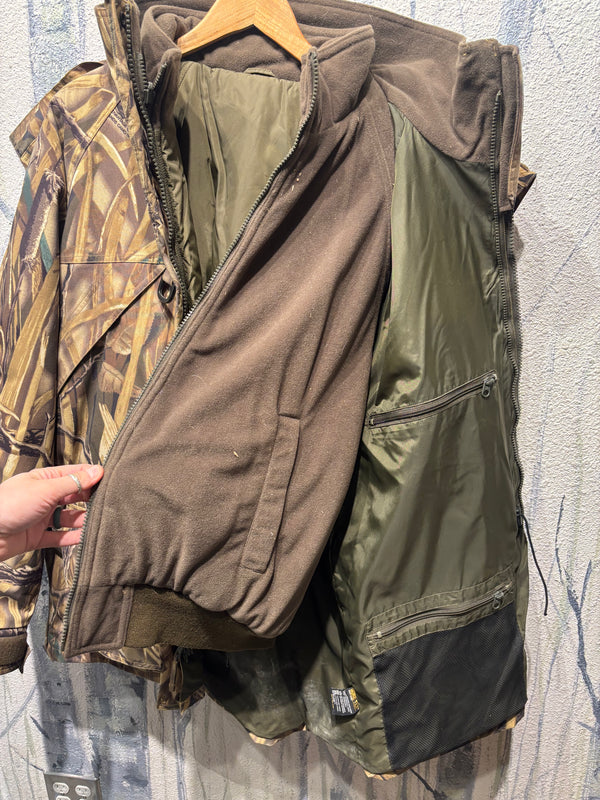 Cabelas GoreTex 3 in 1 Advantage Wetlands Duck Hunting Coat - Mens Large