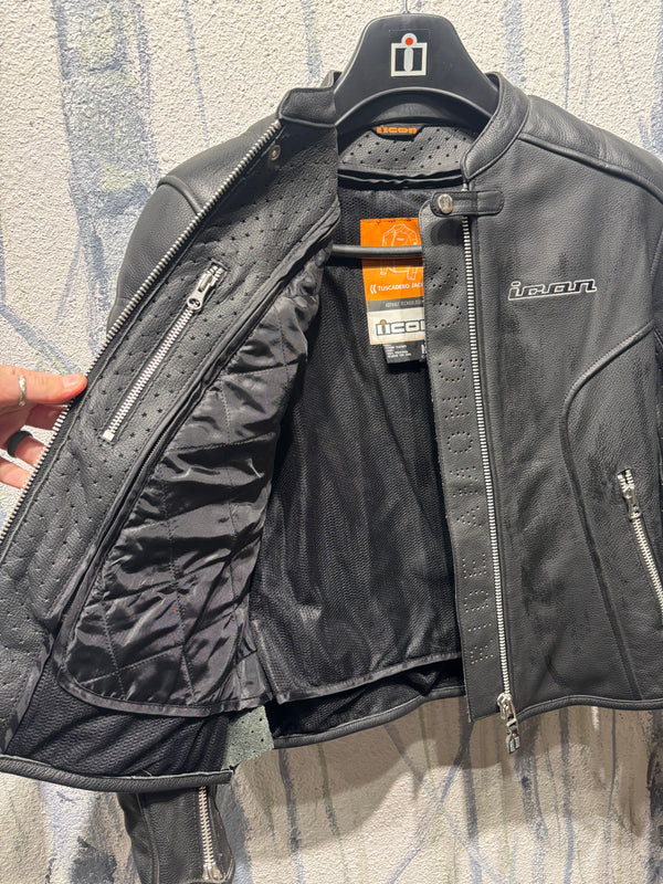 icon Tuscadero Leather Motorcycle Jacket - Womens Medium (10-12)