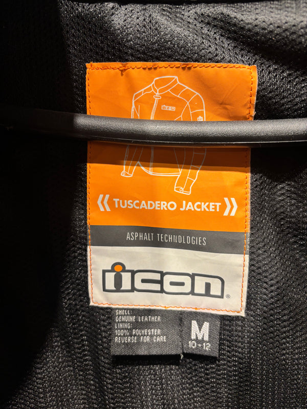 icon Tuscadero Leather Motorcycle Jacket - Womens Medium (10-12)