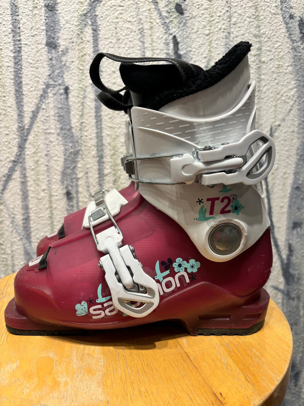Salomon T2 RT Alpine Ski Boots - Pink/White, MP 20