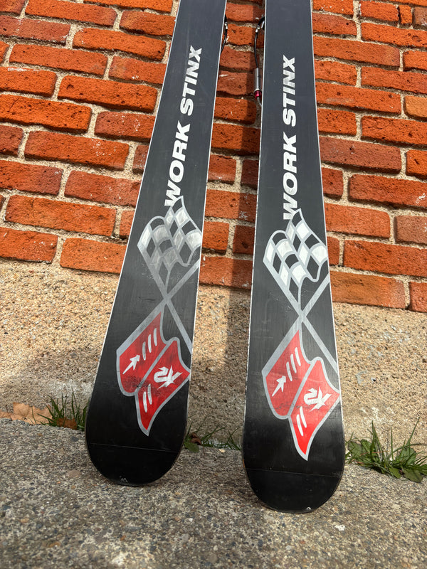K2 Work Stinx Telemark Skis with G3 Targa Ascent Bindings - Black/White, 174 cm