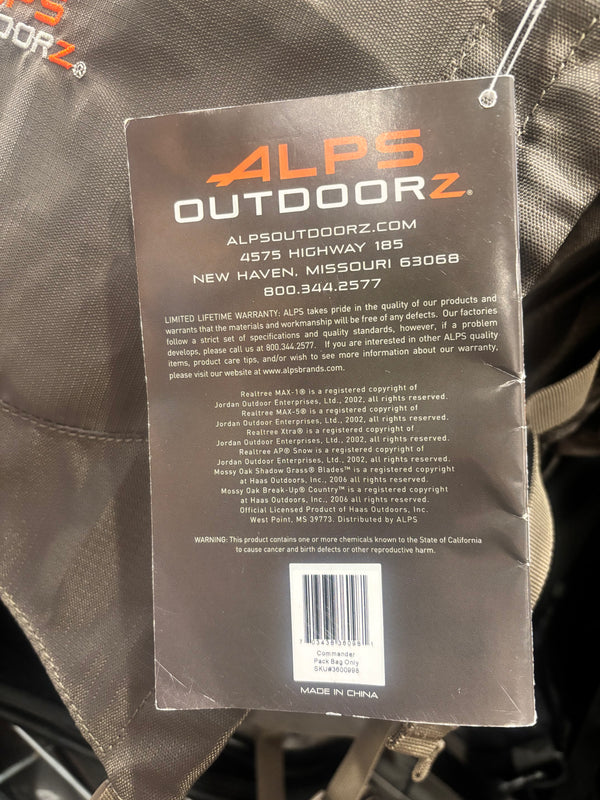 NWT Alps Outdoorz Commander Pack Bag no Frame - 86 L