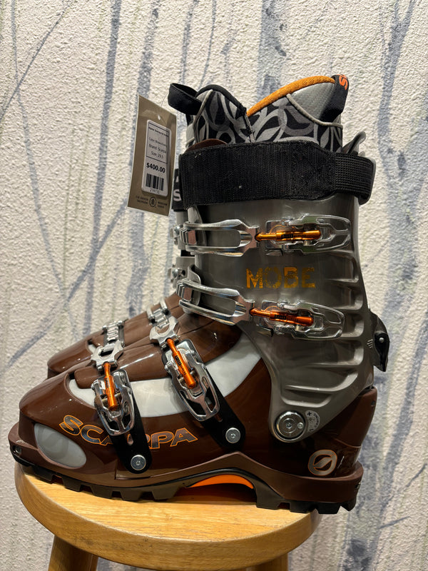 Scarpa Mobe Alpine Touring AT Ski Boots - Brown/Grey, Mondopoint 29.5