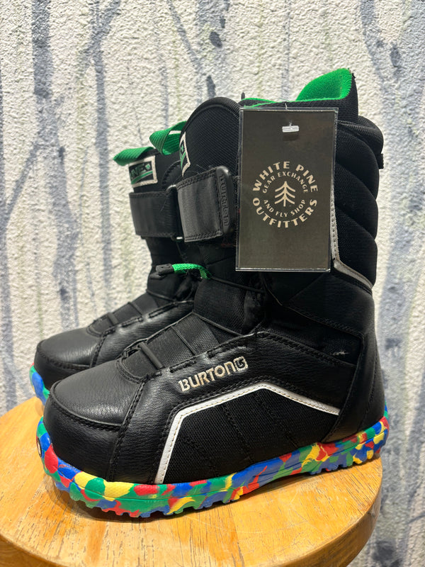 Burton Zipline Snowboard Boots - Black/Green, Youth 6