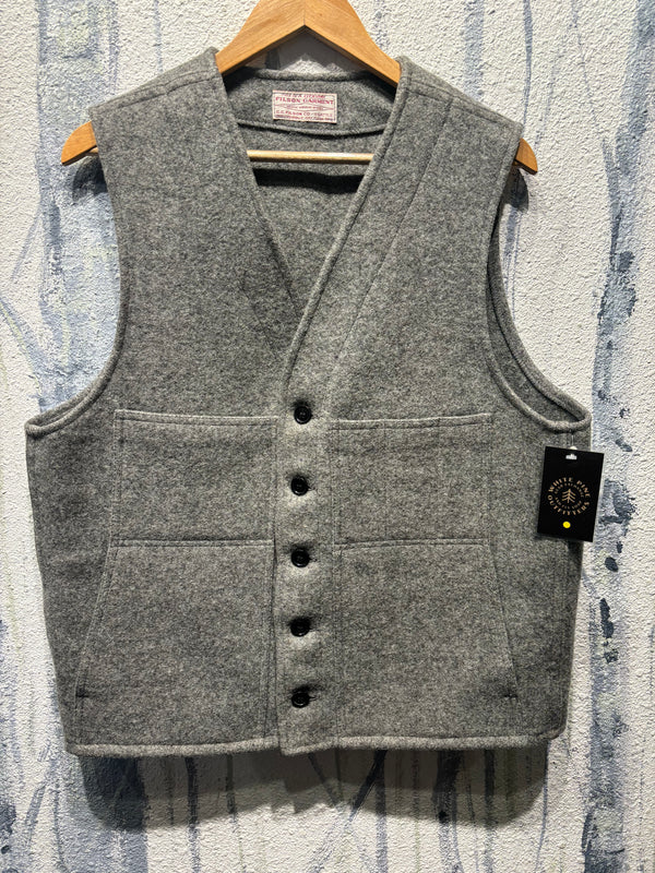 Filson Mackinaw Wool Vest - Grey, Mens Large