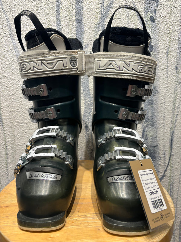 Lange RX 100 L.V. Alpine Ski Boots - Black/White, Mondopoint 23/23.5
