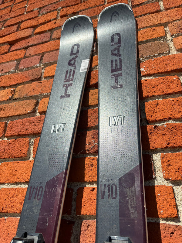 Head Lyt Tech V-Shape V10 Alpine Skis with Tyrolia Bindings - Charcoal Head Lyt Tech V-Shape V10 Alpine Skis with Tyrolia Bindings - Charcoal