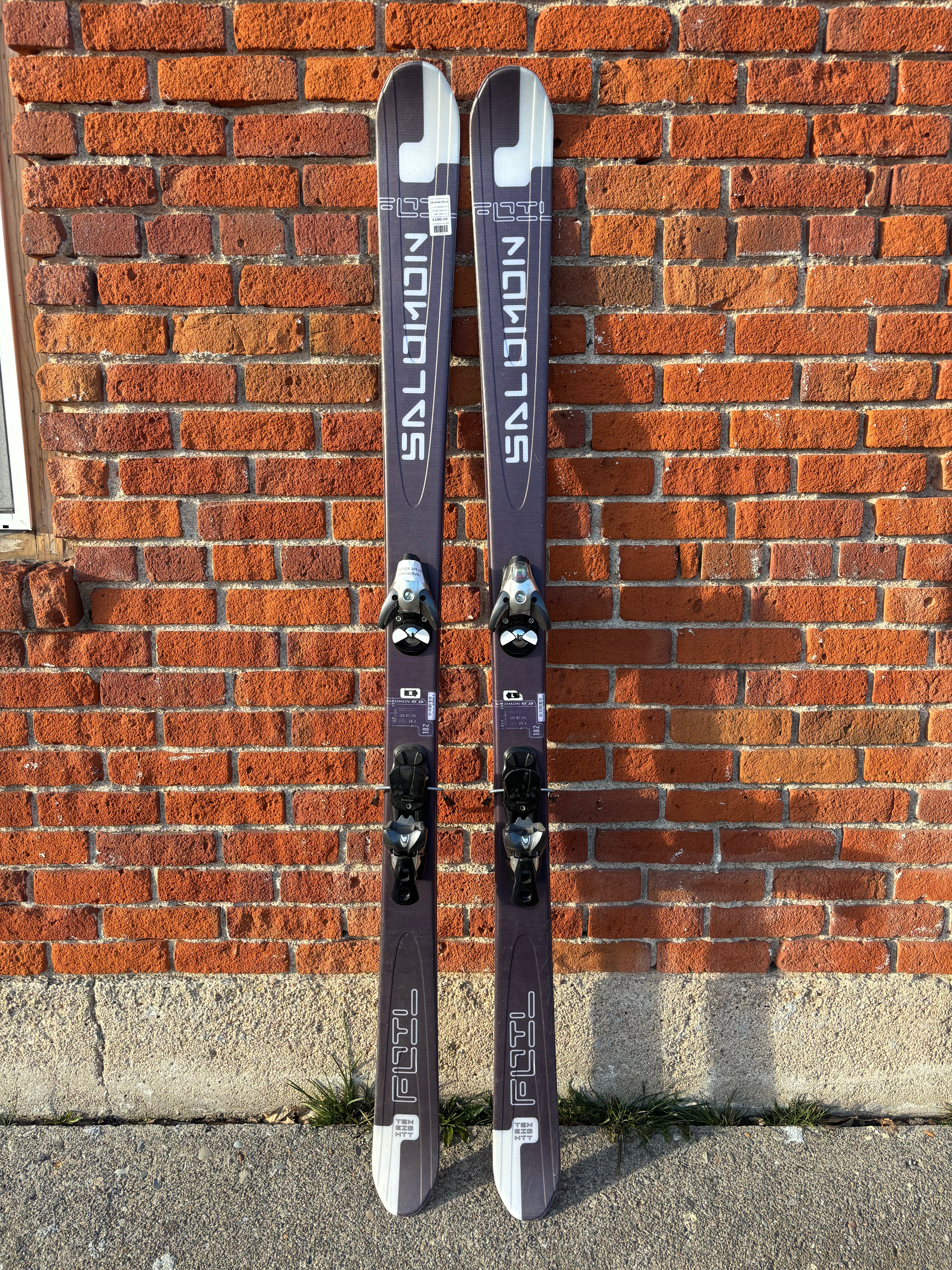 Salomon Teneighty Foil Alpine Skis - Black/White, 182 cm