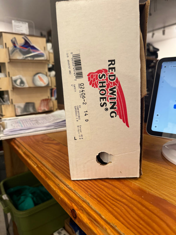 Red Wings Leather Steel-Toe Work Boots - Burgundy, Mens 14