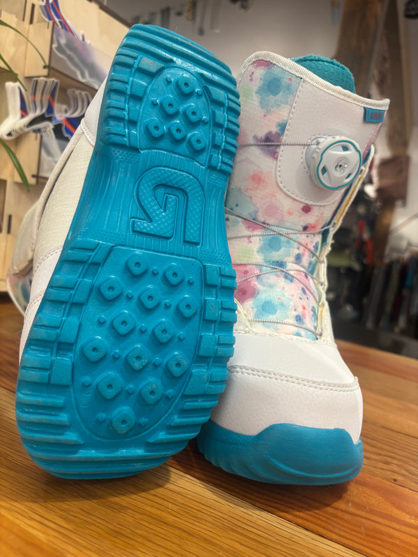 Burton Zipline Imprint 1 BOA Kids Snowboard Boots - White/Blue, Youth Burton Zipline Imprint 1 BOA Kids Snowboard Boots - White/Blue, Youth