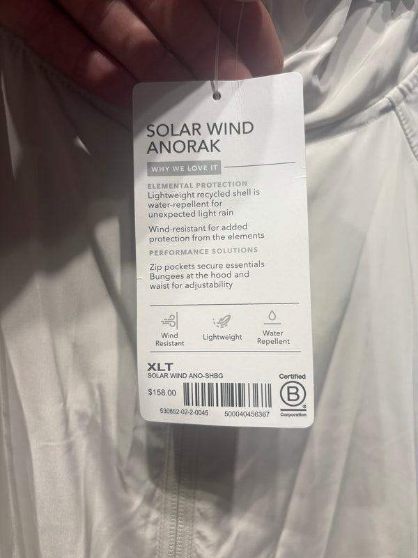Athleta Solar Wind Anorak Windbreaker - White, Women’s XL Tall