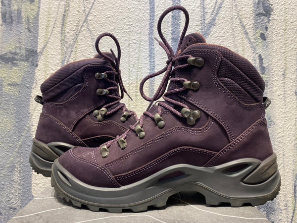 LOWA Renegade GoreTex Mid Leather Hiking Boots - Purple, Womens 8