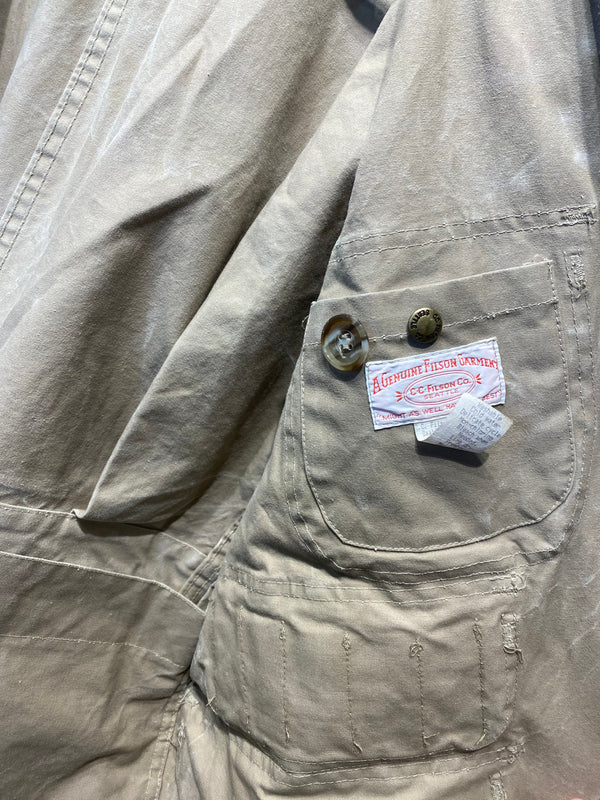 Filson Canvas Tin Cloth Hunting Shooting Work Jacket - Tan, Mens Medium