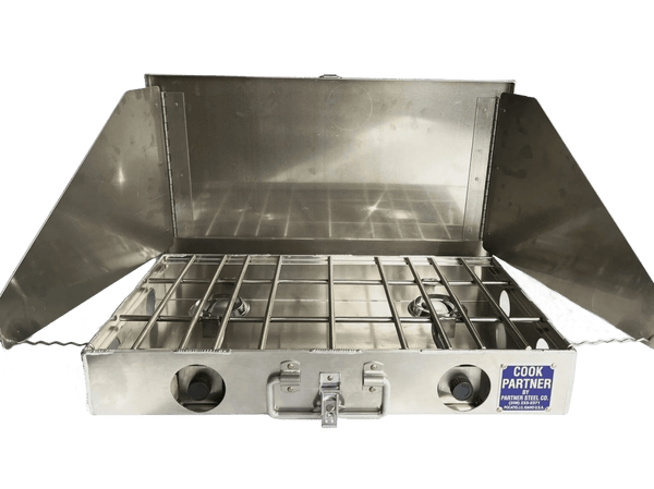 Partner Steel Co. Cook Partner Camp Stove - 22" 2 Burner w/ Windscreen