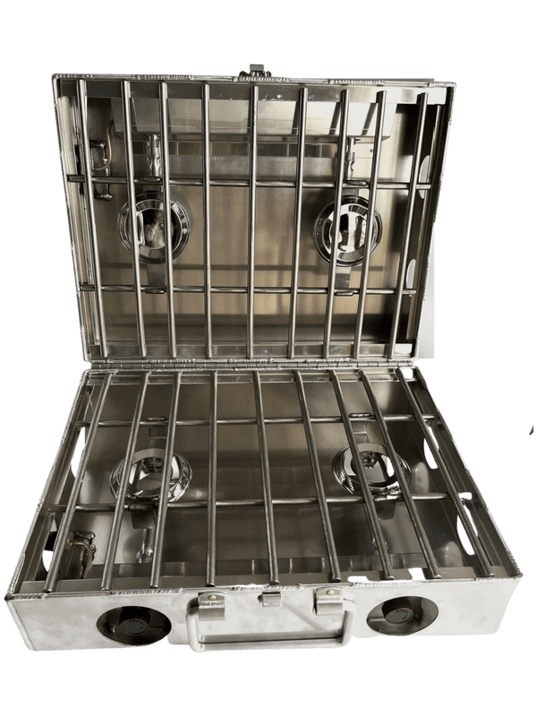 Partner Steel Co. Cook Partner Camp Stove - 18" 4 Burner w/Break Apart Hinge