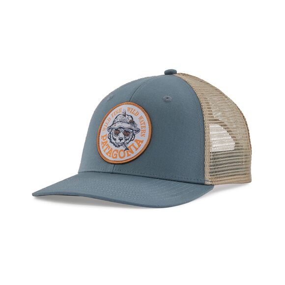 Patagonia Take a Stand Trucker Hat - Plume Grey, Wild Grizz
