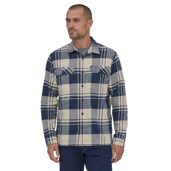 Patagonia Long Sleeve Organic Cotton Midweight Fjord Flannel Shirt - Smolder Blue, Mens Small