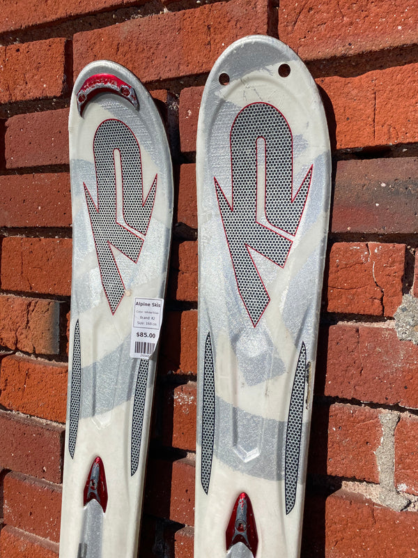 K2 Apache Recon Mod Technology Alpine Skis - White/Silver, 160 cm