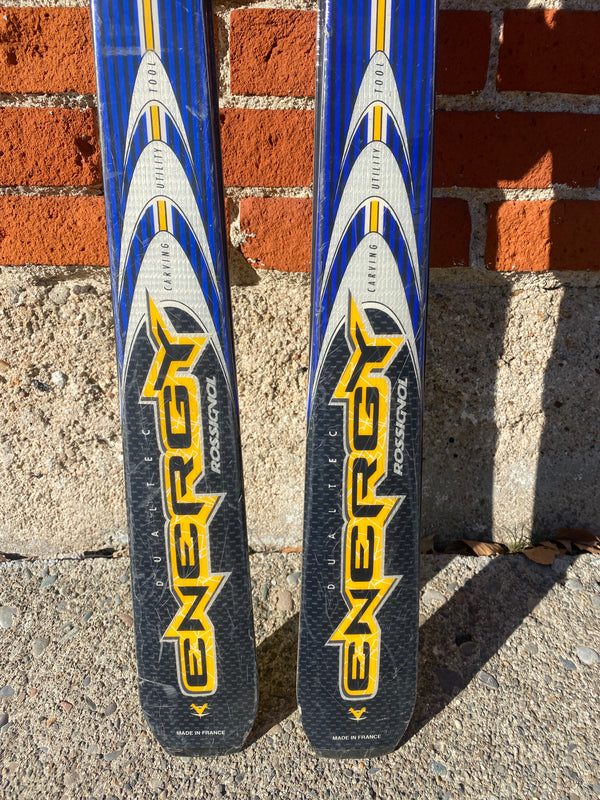 Rossignol Dual Tec Anergy Alpine Skis with Look 3D Bindings- Black/Blue, 191 cm
