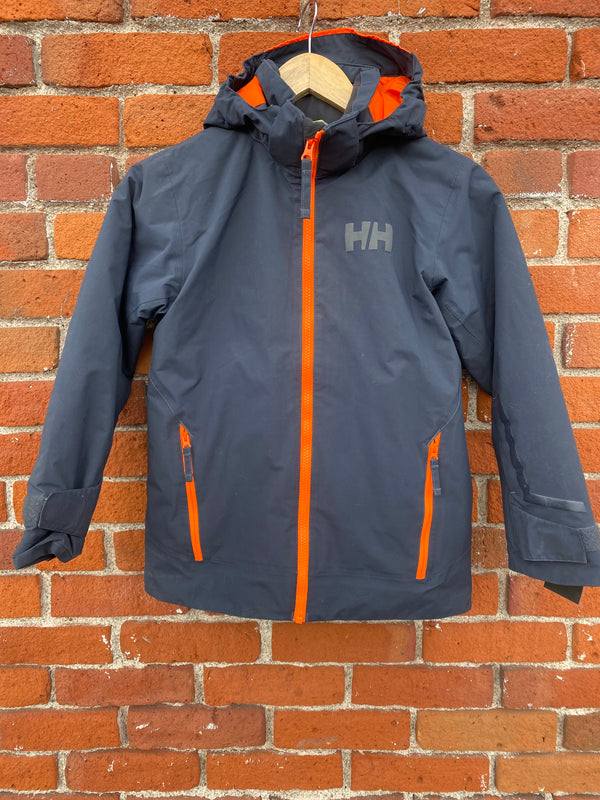Helly Hansen Winter Ski Shell Jacket Coat- Charcoal, Youth 10