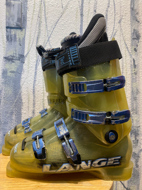 Lange Exclusive Freeride 110 Alpine Ski Boots - Green/Blue, 27/27.5