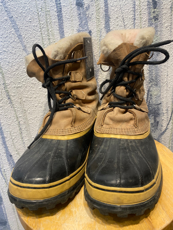 Sorel Caribou Leather Snow Boots - Tan, Mens 13