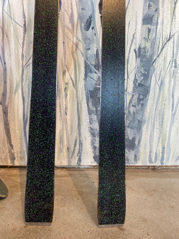 k2 black and white with pink purple bottom girls skis K2 Alpine Skis