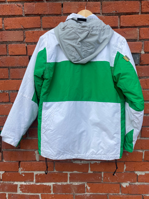 Obermeyer Shazam Jacket Coat Ski Shell - White/Green, Youth 18