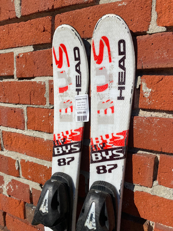 Head BYS Alpine Skis with Synpro Bindings- White, 87 cm