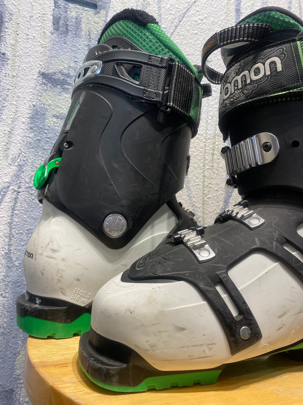 Salomon Quest X 100 Alpine Ski Boots - Black/White/Green, 27/27.5