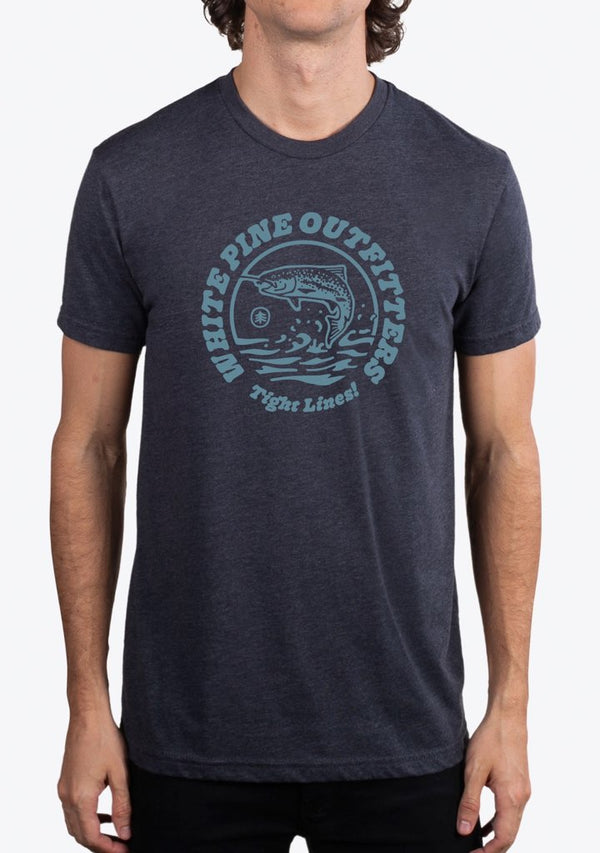 White Pine Outfitters Tight Lines Tee Shirt - Dark Grey, Unisex